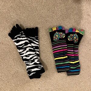 Kids' Striped and Zebra Patterned Toe Socks